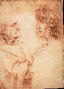 LEONARDO da Vinci Profiles of a young and an old man oil painting picture wholesale